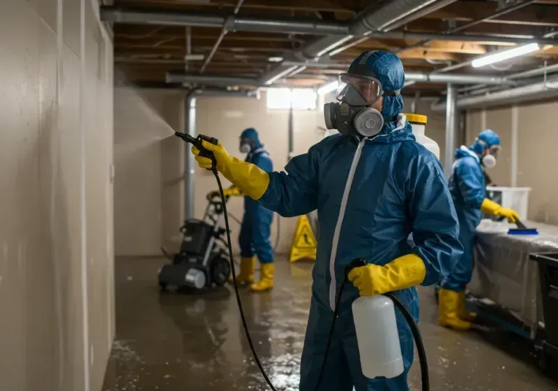 Basement Sanitization and Antimicrobial Treatment process in Shelby, NC