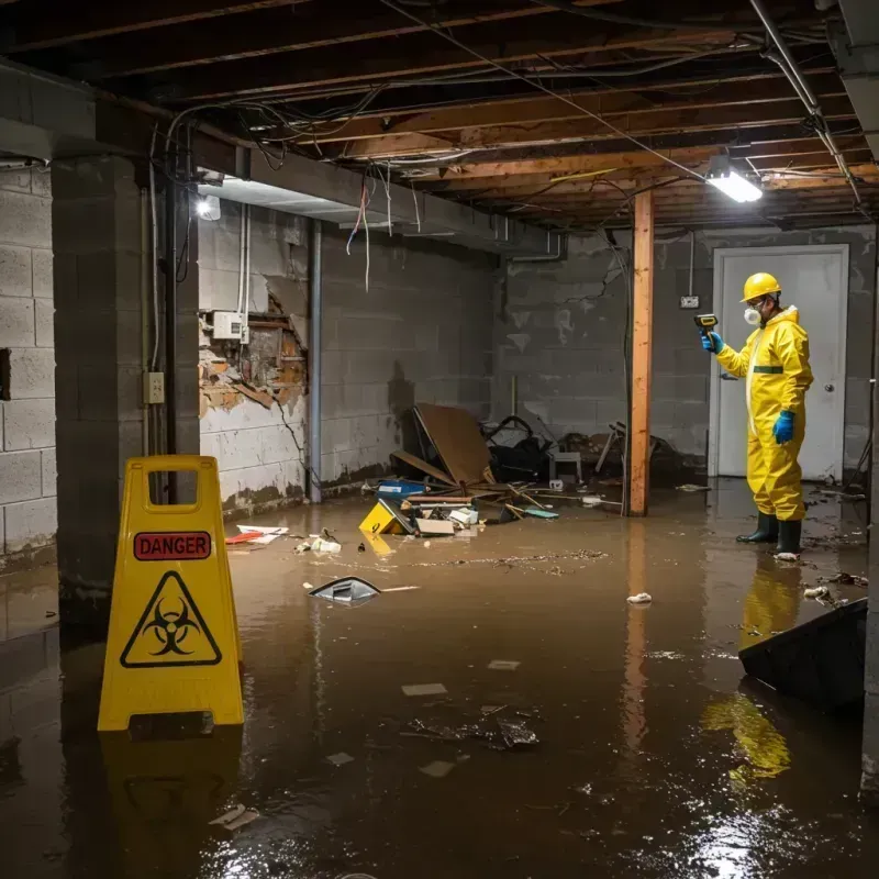 Flooded Basement Electrical Hazard in Shelby, NC Property