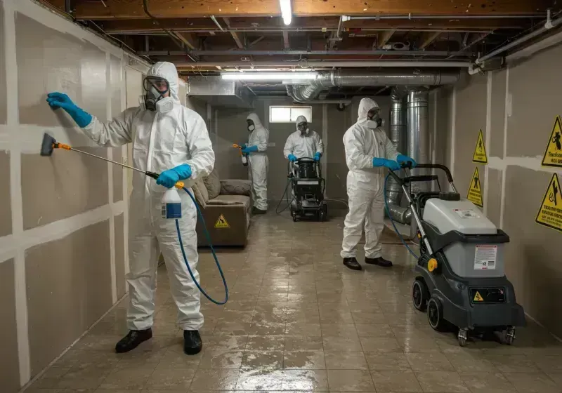 Basement Moisture Removal and Structural Drying process in Shelby, NC